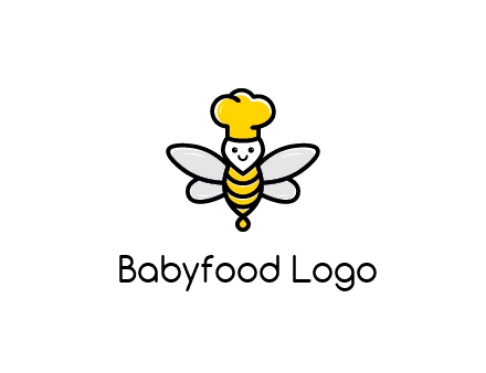 bee with chef hat logo