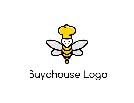 bee with chef hat logo