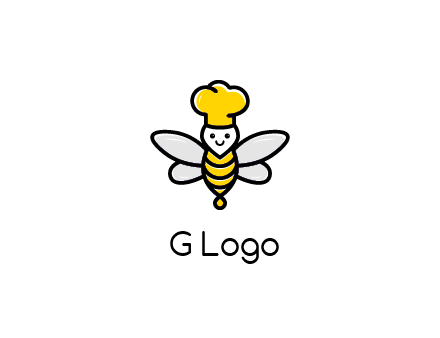 bee with chef hat logo