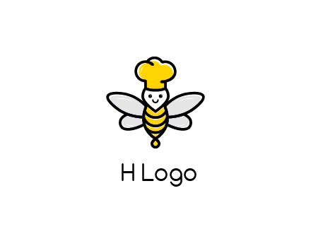 bee with chef hat logo