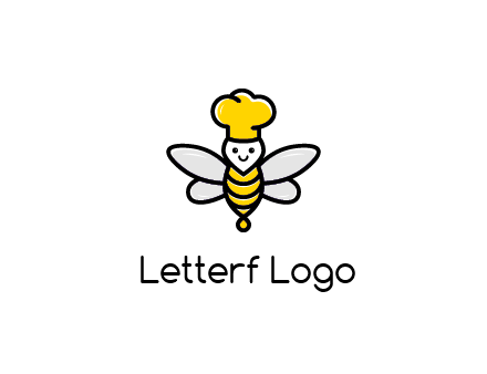 bee with chef hat logo