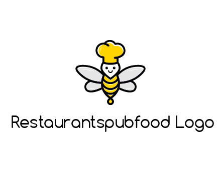 bee with chef hat logo