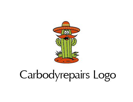 cactus with sombrero and mustache illustration