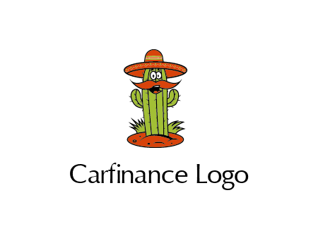 cactus with sombrero and mustache illustration