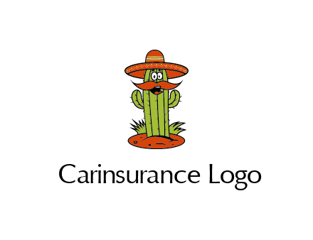 cactus with sombrero and mustache illustration