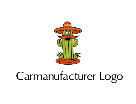 cactus with sombrero and mustache illustration