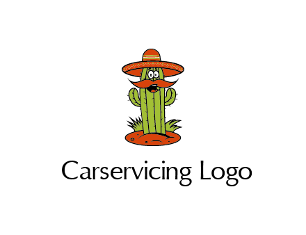 cactus with sombrero and mustache illustration