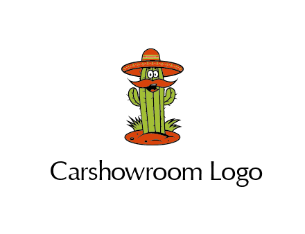 cactus with sombrero and mustache illustration