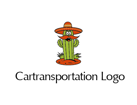 cactus with sombrero and mustache illustration