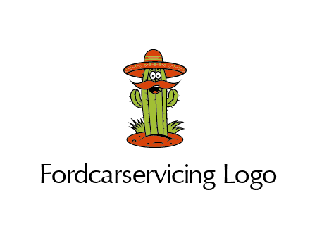 cactus with sombrero and mustache illustration