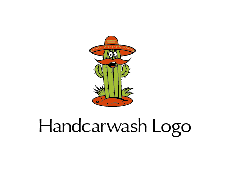 cactus with sombrero and mustache illustration