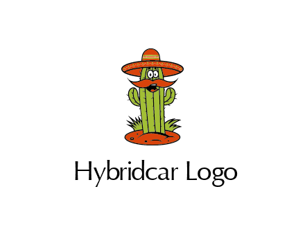 cactus with sombrero and mustache illustration