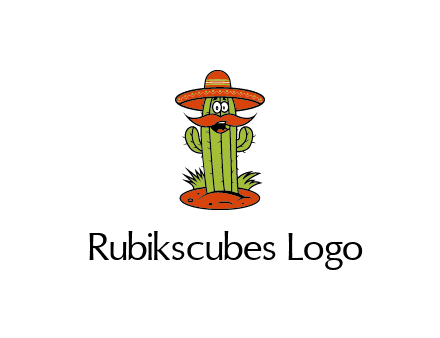 cactus with sombrero and mustache illustration