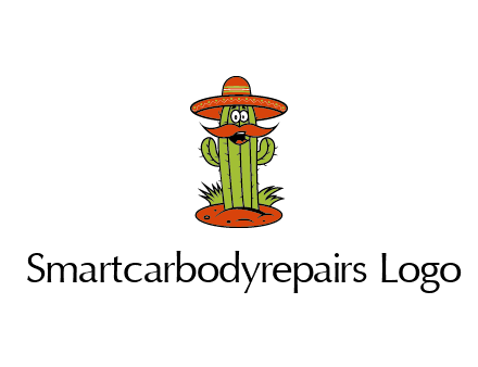 cactus with sombrero and mustache illustration