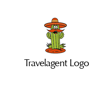 cactus with sombrero and mustache illustration