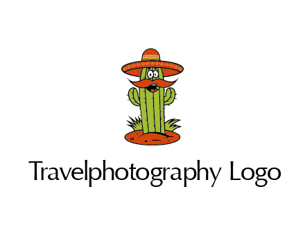 cactus with sombrero and mustache illustration