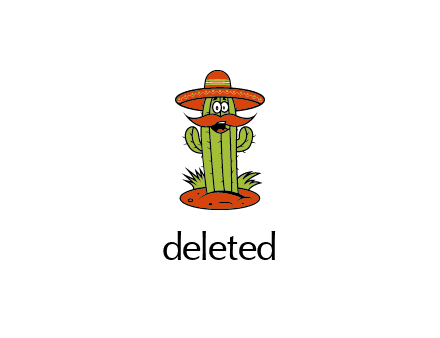 cactus with sombrero and mustache illustration