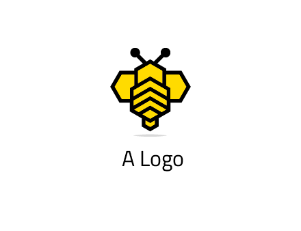 honeycomb in a bee shape logo