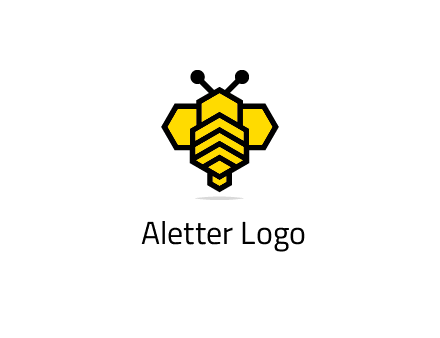 honeycomb in a bee shape logo