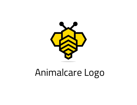 honeycomb in a bee shape logo