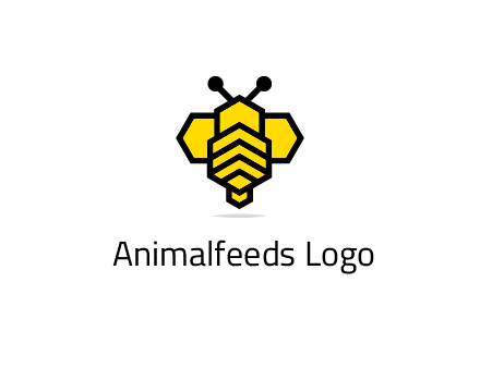 honeycomb in a bee shape logo