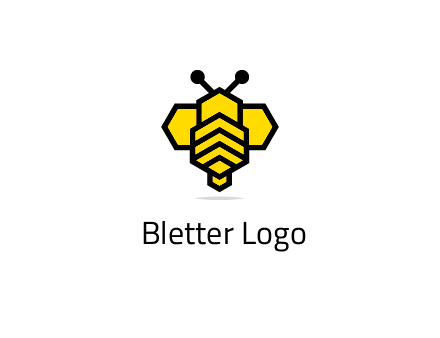 honeycomb in a bee shape logo