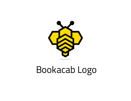 honeycomb in a bee shape logo