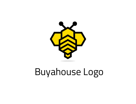 honeycomb in a bee shape logo