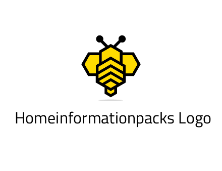 honeycomb in a bee shape logo