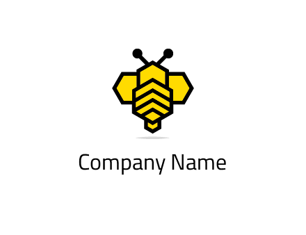 honeycomb in a bee shape logo