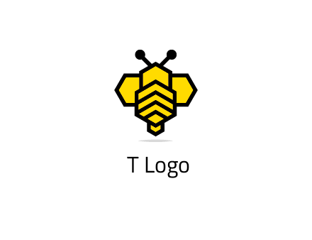 honeycomb in a bee shape logo