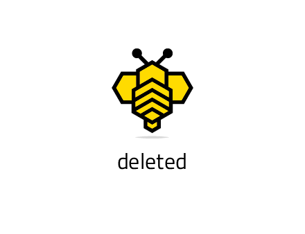 honeycomb in a bee shape logo