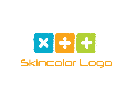 mathematical symbols in squares shape logo