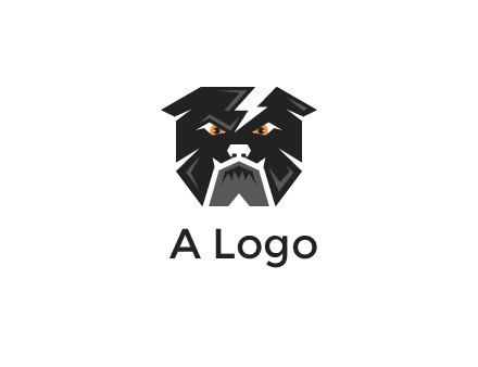 aggressive bulldog with lightning on head illustration