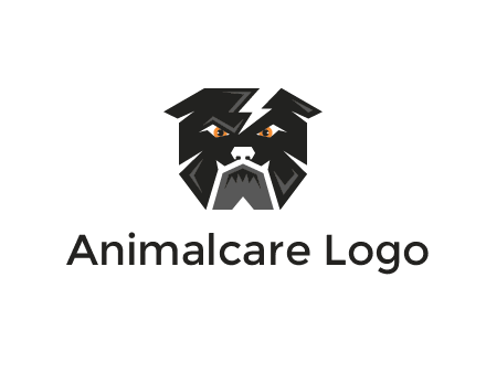 aggressive bulldog with lightning on head illustration