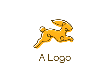 jumping rabbit outline logo