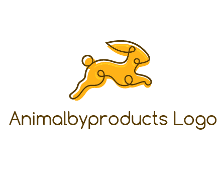 jumping rabbit outline logo