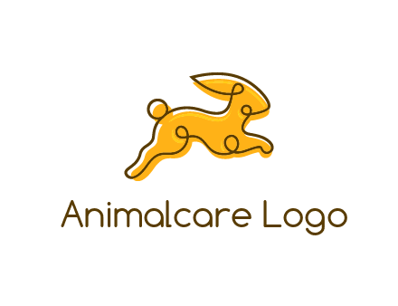 jumping rabbit outline logo