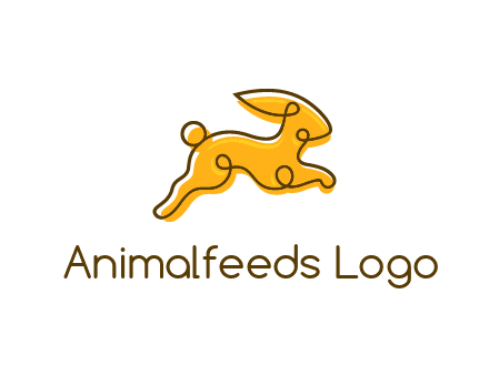 jumping rabbit outline logo