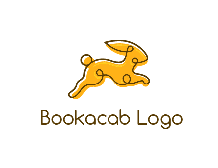 jumping rabbit outline logo