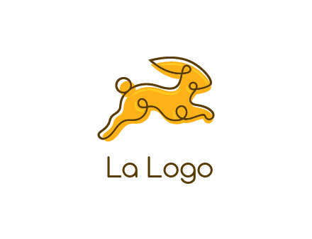 jumping rabbit outline logo