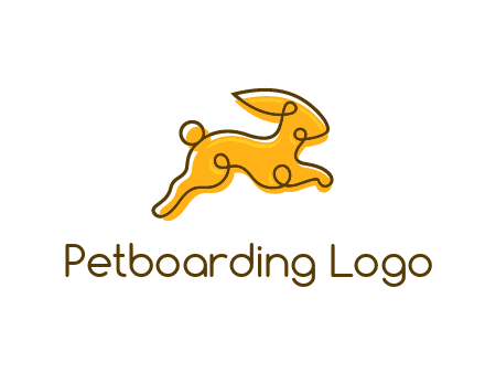 jumping rabbit outline logo