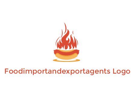 sizzling flame on hot dog Logo