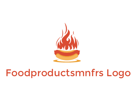 sizzling flame on hot dog Logo