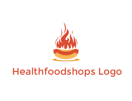 sizzling flame on hot dog Logo