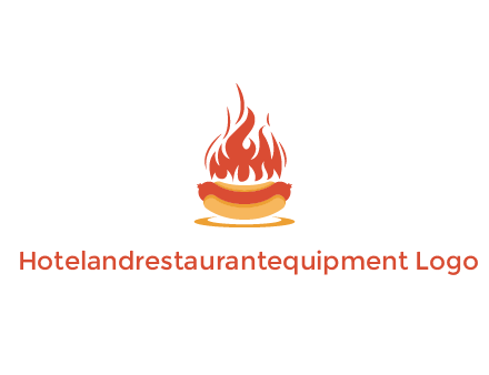 sizzling flame on hot dog Logo