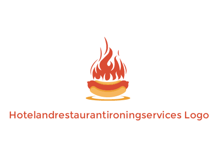 sizzling flame on hot dog Logo