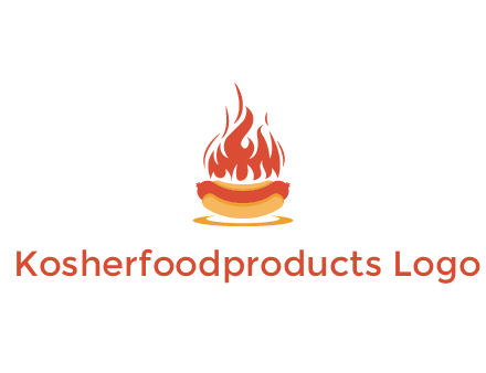 sizzling flame on hot dog Logo