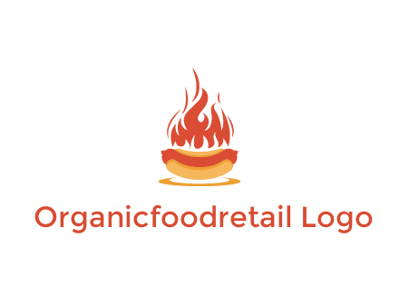 sizzling flame on hot dog Logo