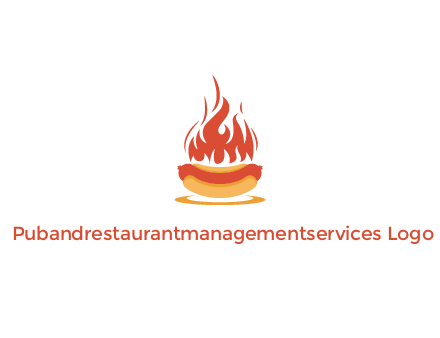 sizzling flame on hot dog Logo